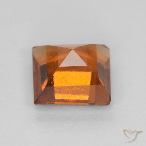 granate hessonita Naranja oscuro medio natural de 1.12 ct, Cuadrado, VS