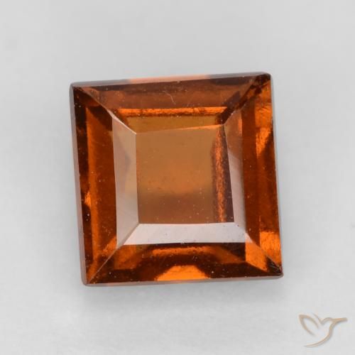 1.32ct Natural Naranja oscuro Granate Hessonita, Cuadrado, VS