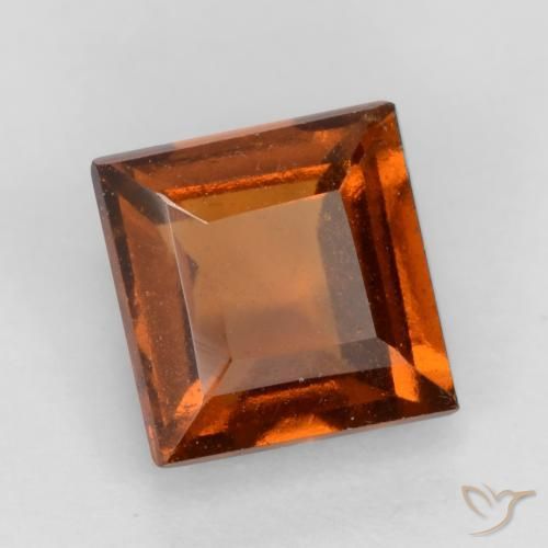 granate hessonita Naranja oscuro natural de 1.32 ct, Cuadrado, VS