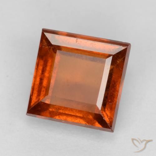 granate hessonita Ámbar naranja natural de 1.41 ct, Cuadrado, VS-SI