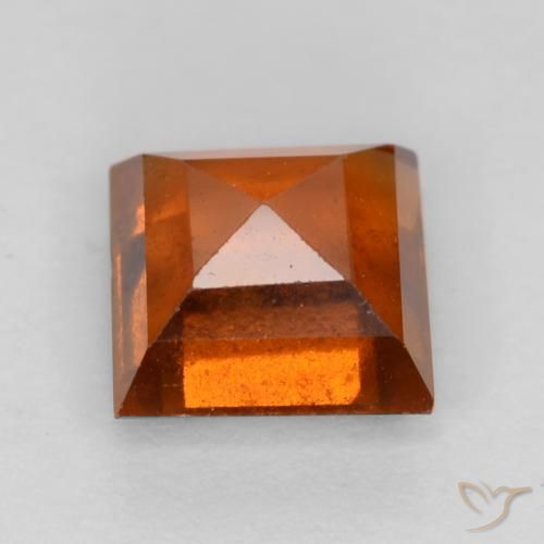granate hessonita Ámbar naranja natural de 1.41 ct, Cuadrado, VS-SI