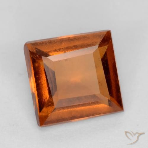 granate hessonita Naranja oscuro medio natural de 1.19 ct, Cuadrado, VS