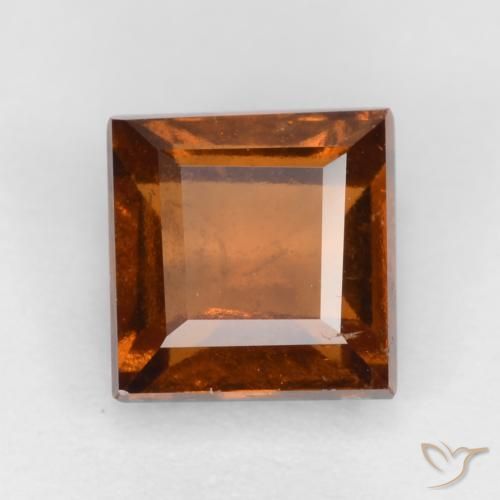 1.50ct Natural Ámbar naranja Granate Hessonita, Cuadrado, VS