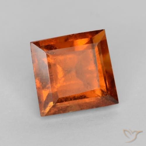 granate hessonita Naranja oscuro medio natural de 0.97 ct, Cuadrado, VS-SI