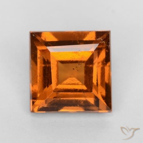 1.21ct Natural Naranja oscuro medio Granate Hessonita, Cuadrado, VS-SI