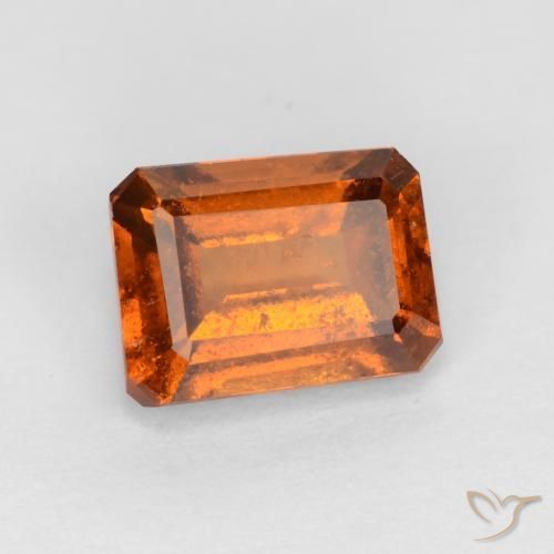 granate hessonita Naranja oscuro medio natural de 1.28 ct, Corte Octágono / Esmeralda, VS-SI