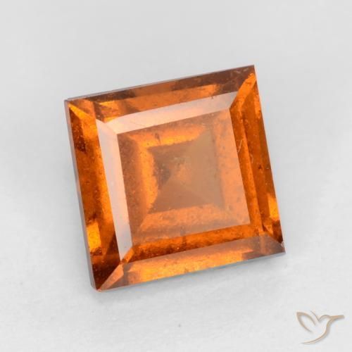 granate hessonita Naranja oscuro medio natural de 1.17 ct, Cuadrado, VS-SI
