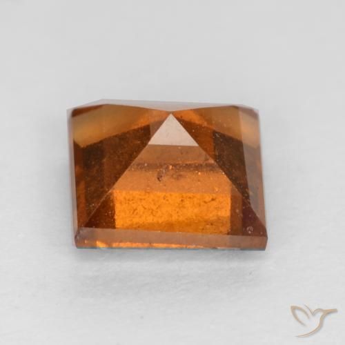granate hessonita Naranja oscuro medio natural de 1.17 ct, Cuadrado, VS-SI
