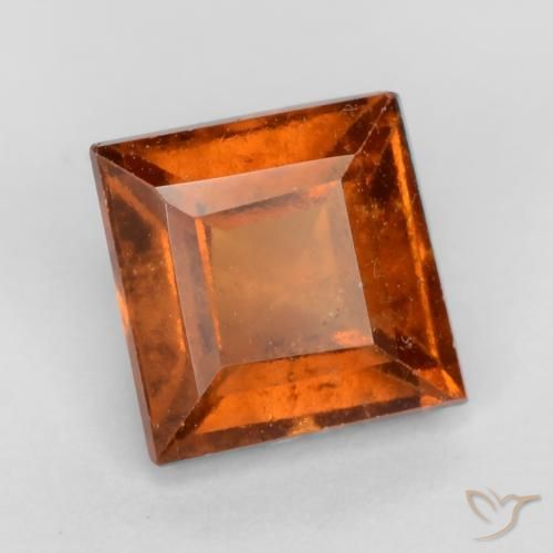 granate hessonita Naranja oscuro natural de 1.42 ct, Cuadrado, VS-SI