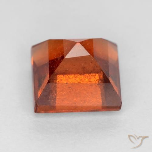 granate hessonita Naranja oscuro natural de 1.42 ct, Cuadrado, VS-SI