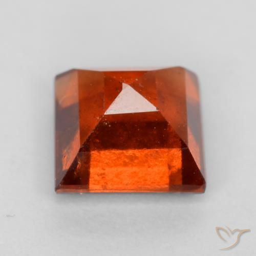 granate hessonita Naranja oscuro natural de 1.44 ct, Cuadrado, VS-SI