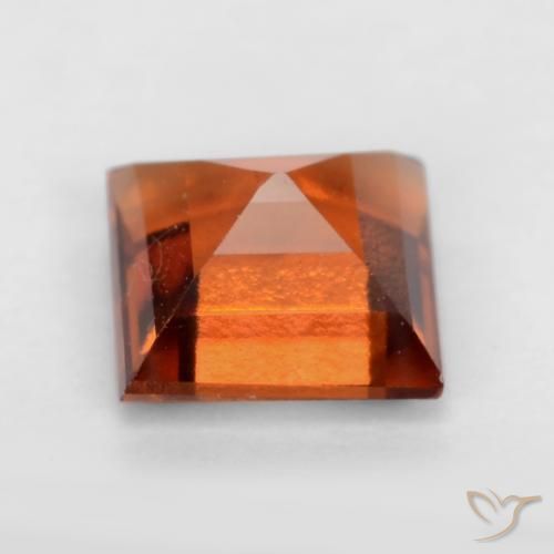 granate hessonita Naranja oscuro natural de 1.23 ct, Cuadrado, VS