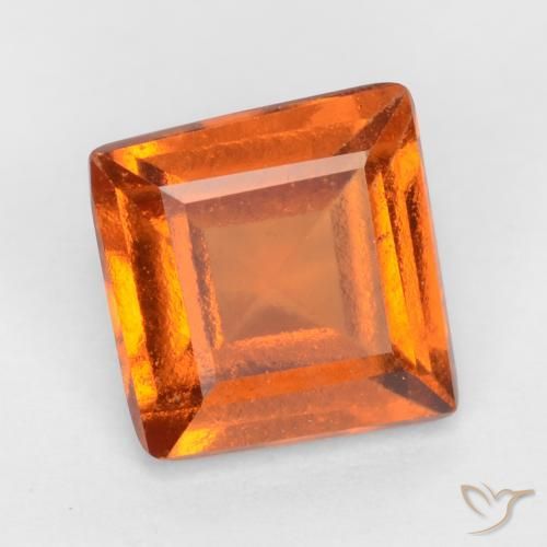 granate hessonita Naranja oscuro natural de 1.42 ct, Cuadrado, VS