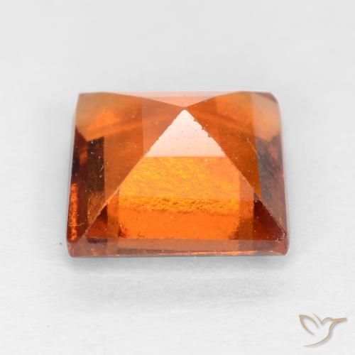 granate hessonita Naranja oscuro natural de 1.42 ct, Cuadrado, VS