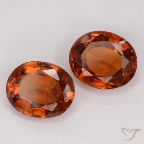 Gemas de granate hessonita Naranja rojizo natural de 3.35 ct, Ovalada, VS-SI