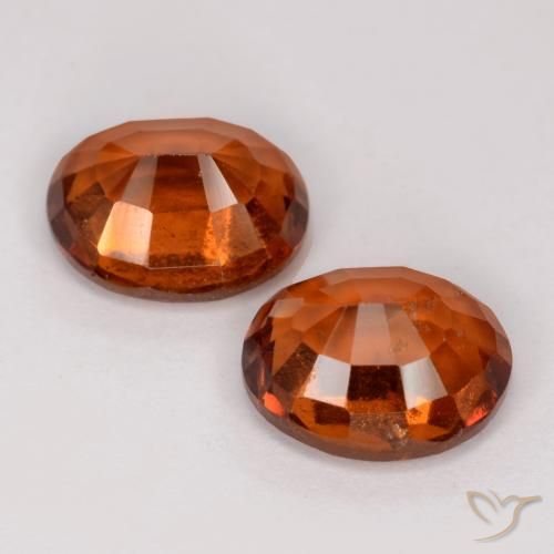 Gemas de granate hessonita Naranja rojizo natural de 3.35 ct, Ovalada, VS-SI