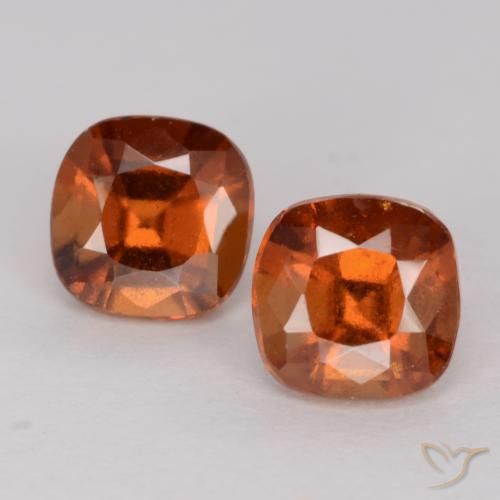 2.65ctw Natural Naranja oscuro medio Granate Hessonita, Forma Cojín, VS