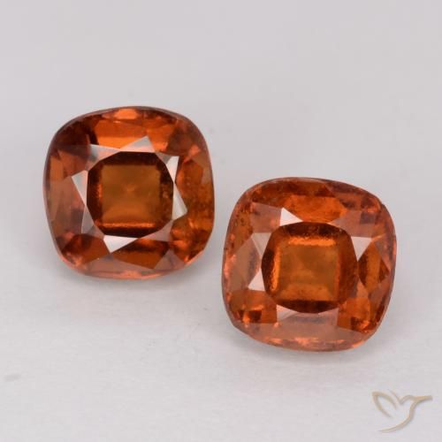3.16ctw Natural Ámbar naranja granate hessonita, Forma Cojín, VS