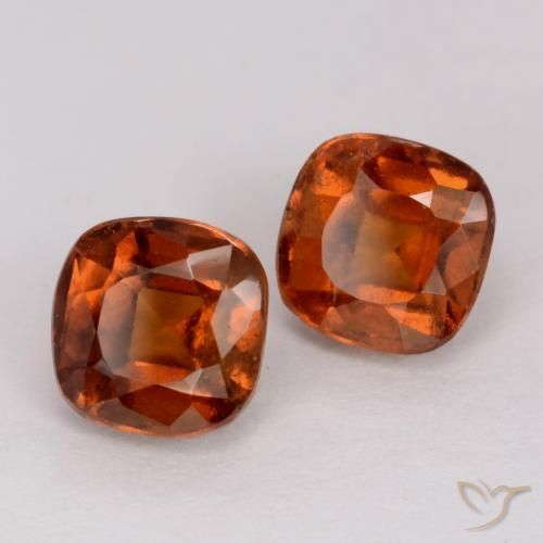 Gemas de granate hessonita Ámbar naranja natural de 3.16 ct, Forma Cojín, VS