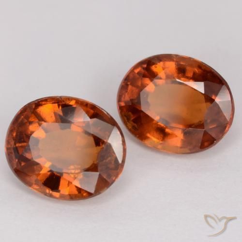 Gemas de granate hessonita Naranja medio natural de 3.54 ct, Ovalada, VS-SI