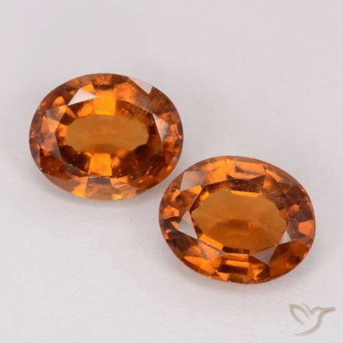 2.53ctw Natural Naranja oscuro Granate Hessonita, Ovalada, VS