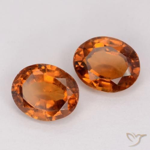 Gemas de granate hessonita Naranja oscuro natural de 2.53 ct, Ovalada, VS