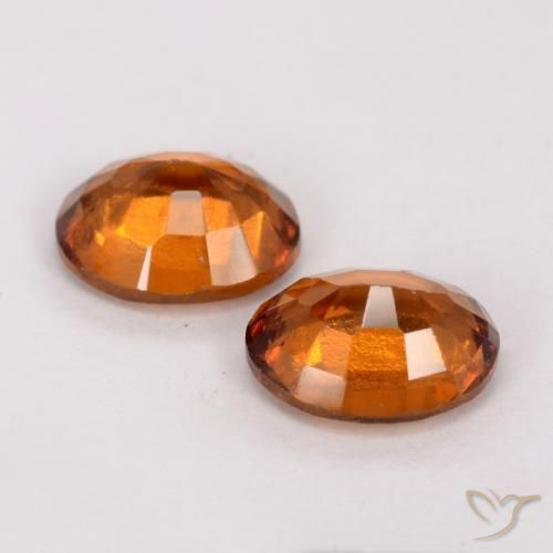 Gemas de granate hessonita Naranja oscuro natural de 2.53 ct, Ovalada, VS