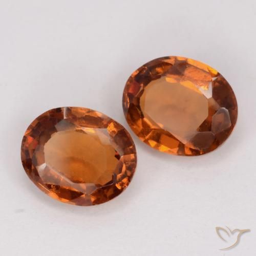 Gemas de granate hessonita Naranja oscuro medio natural de 2.78 ct, Ovalada, VS