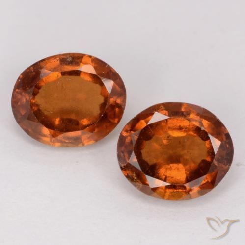 3.24ctw Natural Naranja oscuro Granate Hessonita, Ovalada, VS