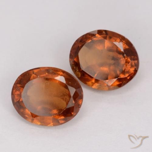 Gemas de granate hessonita Naranja oscuro natural de 3.24 ct, Ovalada, VS