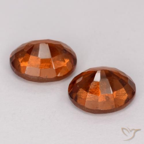 Gemas de granate hessonita Naranja oscuro natural de 3.24 ct, Ovalada, VS