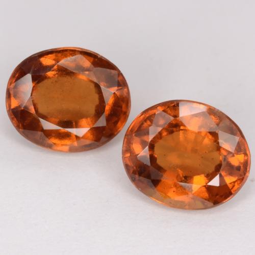 Gemas de granate hessonita naranja natural de 4,63 ct, corte óvalo, VS