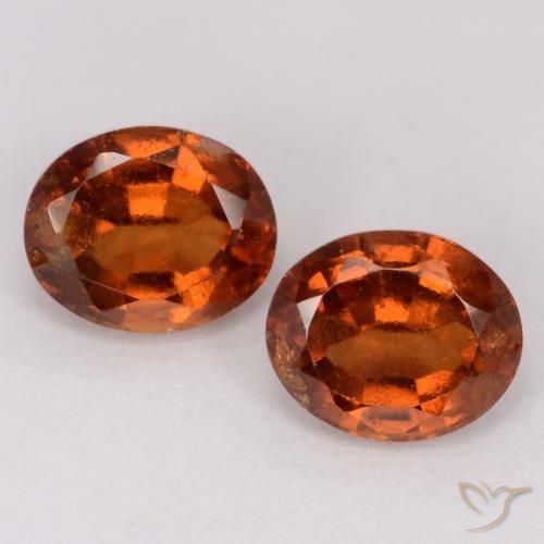 3.32ctw Natural Ámbar naranja Granate Hessonita, Ovalada, VS-SI