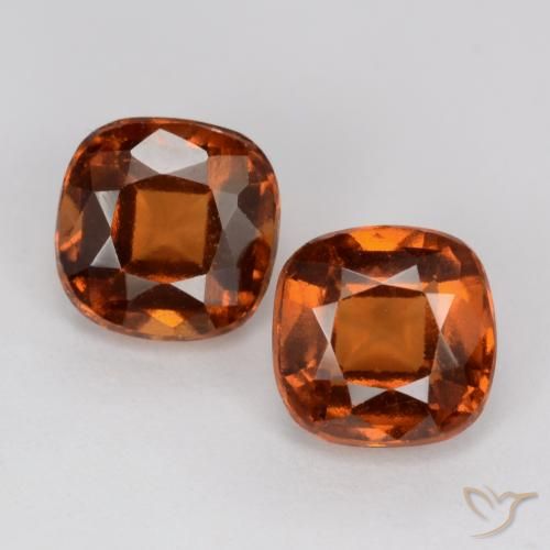 2.62ctw Natural Naranja medio granate hessonita, Forma Cojín, VS