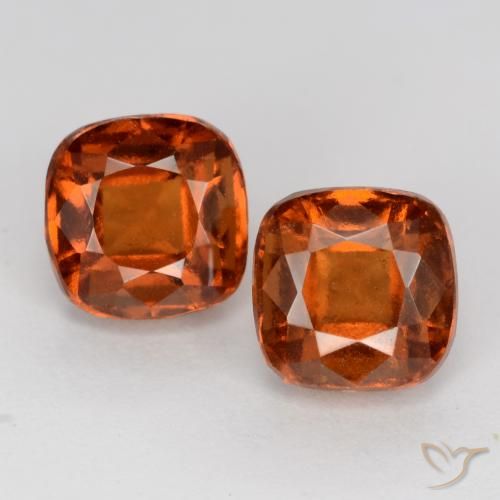 3.13ctw Natural Naranja rojizo Granate Hessonita, Forma Cojín, VS
