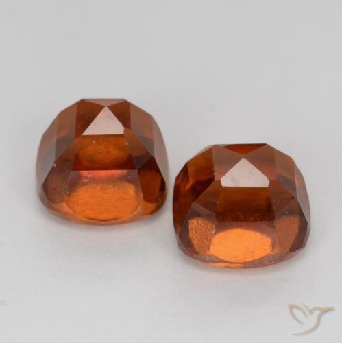 Gemas de granate hessonita Ámbar naranja natural de 3.30 ct, Forma Cojín, VS