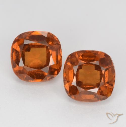 2.85ctw Natural Naranja rojizo Granate Hessonita, Forma Cojín, VS