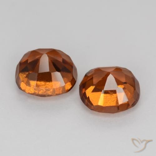 Gemas de granate hessonita naranja natural de 2,26 ct, corte cojín, VS