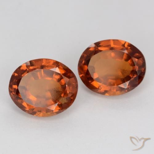 Gemas de granate hessonita Ámbar naranja natural de 3.82 ct, Ovalada, VS-SI