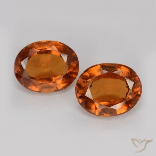 3.42ctw Natural Naranja oscuro granate hessonita, Ovalada, VS-SI