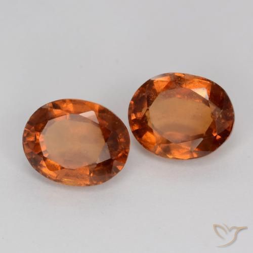 Gemas de granate hessonita Naranja oscuro natural de 3.42 ct, Ovalada, VS-SI