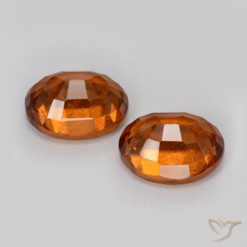 Gemas de granate hessonita Naranja oscuro natural de 3.42 ct, Ovalada, VS-SI