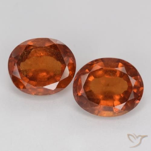 4.57ctw Natural Naranja oscuro Granate Hessonita, Ovalada, VS