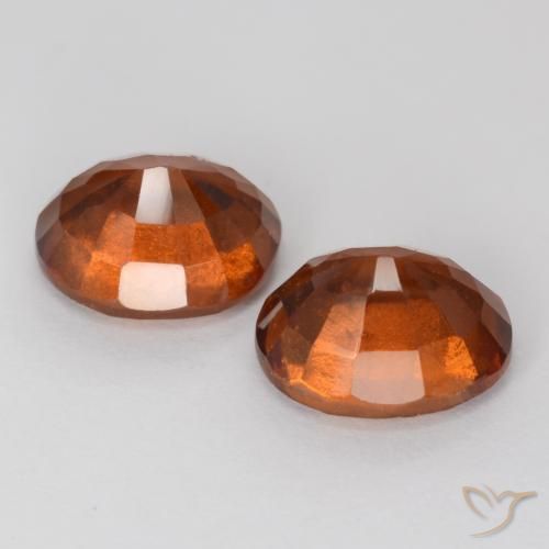 Gemas de granate hessonita Naranja oscuro natural de 4.57 ct, Ovalada, VS