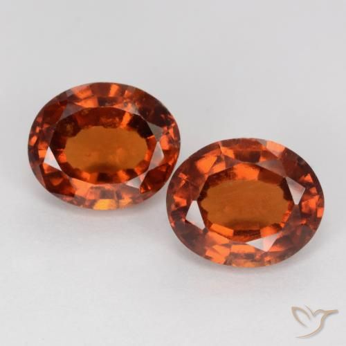 3.86ctw Natural Naranja oscuro Granate Hessonita, Ovalada, VS-SI