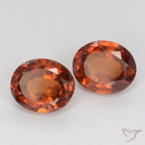 Gemas de granate hessonita Naranja oscuro natural de 3.86 ct, Ovalada, VS-SI