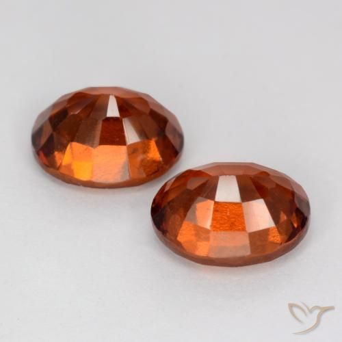 Gemas de granate hessonita Naranja oscuro natural de 3.86 ct, Ovalada, VS-SI
