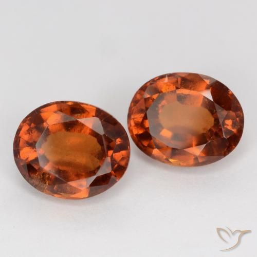 Gemas de granate hessonita Naranja medio natural de 4.94 ct, Ovalada, VS-SI