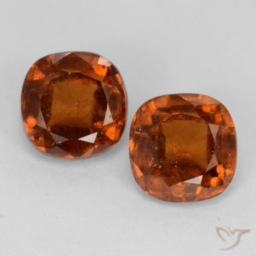 2.64ctw Natural Naranja oscuro granate hessonita, Forma Cojín, VS