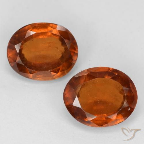 3.52ctw Natural Naranja oscuro Granate Hessonita, Ovalada, VS-SI